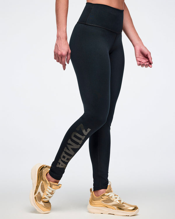 Worldwide High Waisted Ankle Leggings - Black