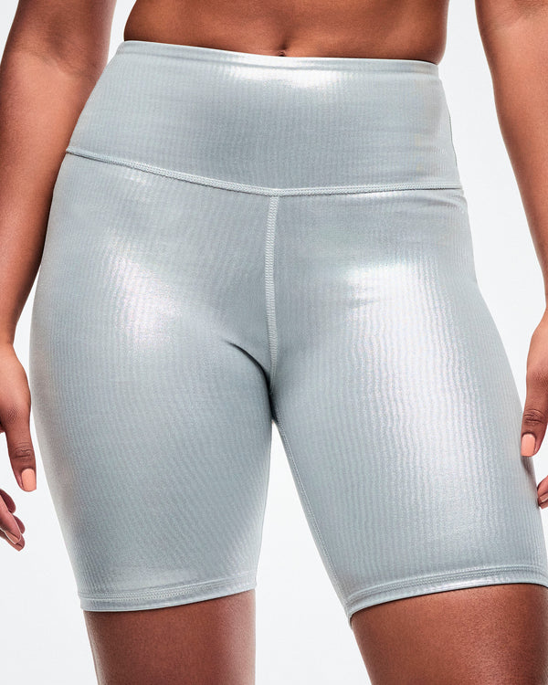 Dale-Z High Waisted Biker Shorts - Silver