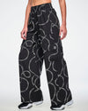 Dale-Z Woven Cargo Pants - Black/Silver