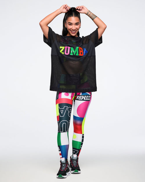 Zumba Worldwide Boxy Mesh Top