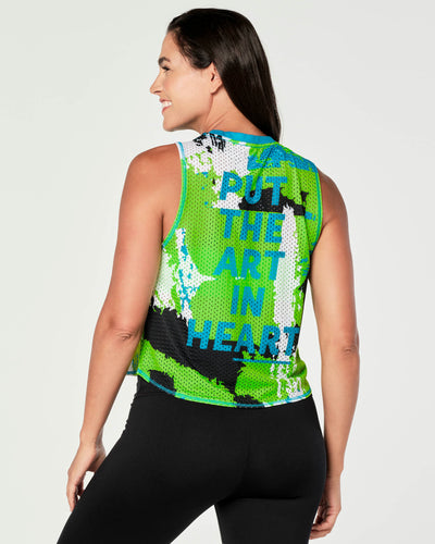 Put The Art In Heart Mesh Tank