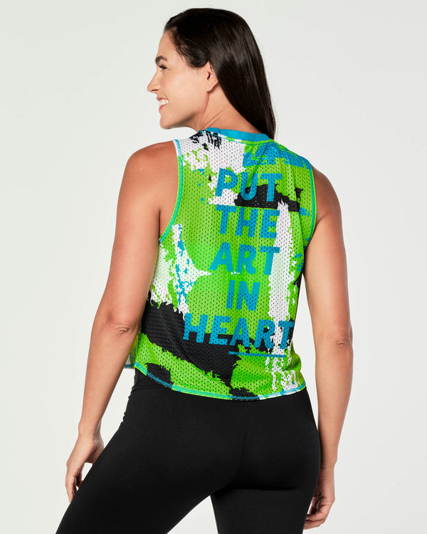 Put The Art In Heart Mesh Tank