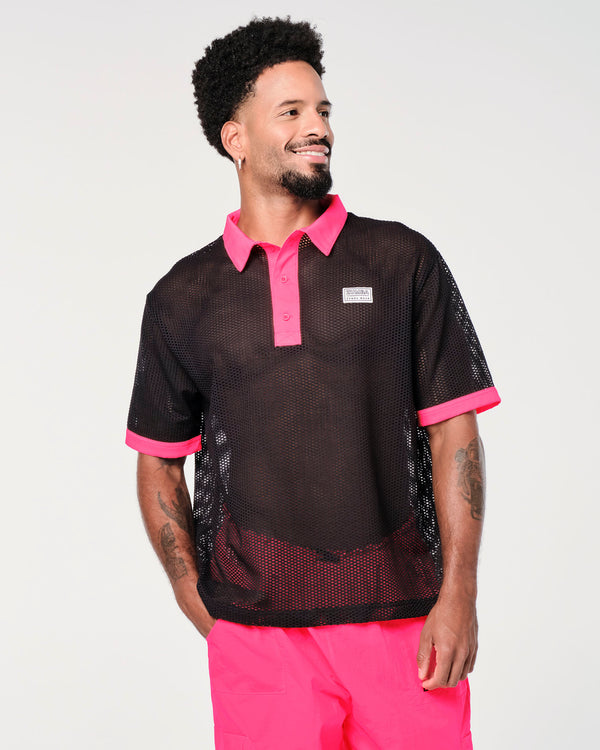 Zumba Prep Oversized Mesh Polo