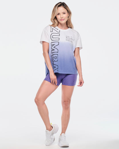 Funscape High Low Crew Neck Top - Purple Pop
