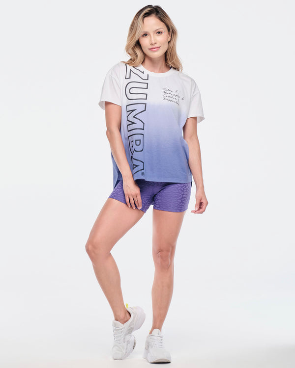 Funscape High Low Crew Neck Top - Purple Pop