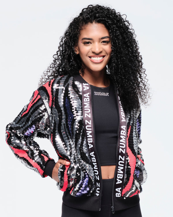 Funscape Sequin Bomber Jacket