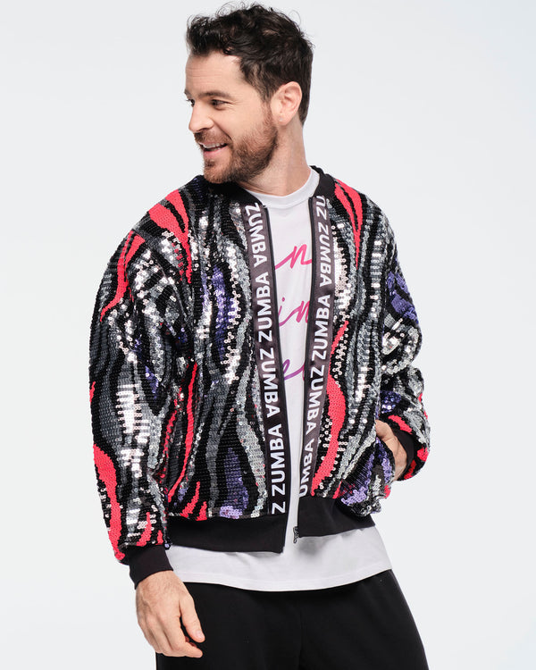 Funscape Sequin Bomber Jacket