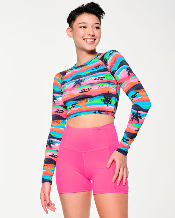 Zumba Sun And Swim Long Sleeve Crop Top