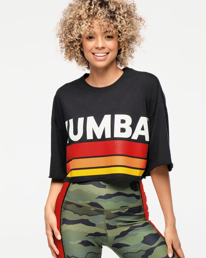 Zumba Explore Boxy Ultra Crop Top - Bold Black