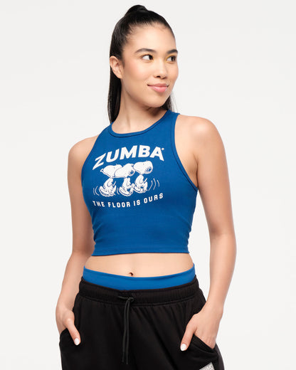 Zumba X Peanuts High Neck Mid Crop Tank