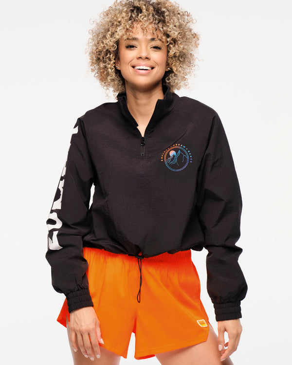 Zumba Explore High Neck Half Zip Crop Pullover