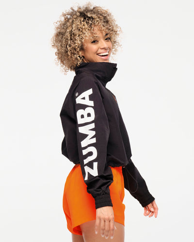 Zumba Explore High Neck Half Zip Crop Pullover