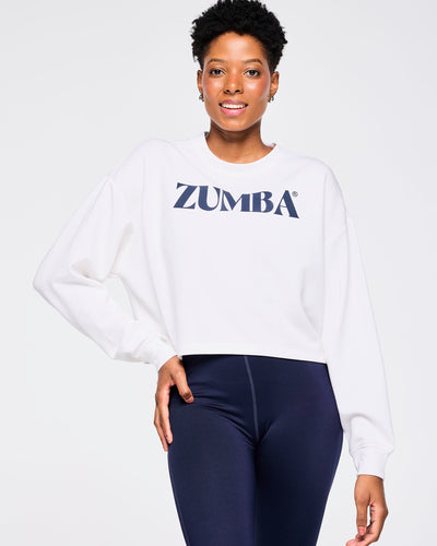 Zumba Out Loud Crew Neck Long Sleeve Oversized Crop Top