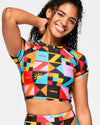 Zumba Rays Cap Sleeve Crop Top