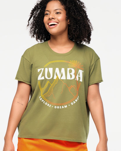 Zumba Explore High Low Crew Neck Top