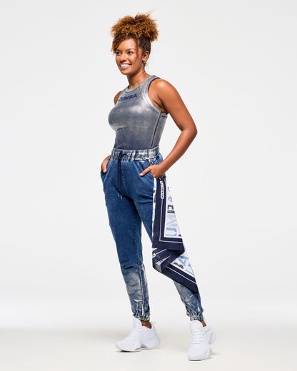 Blue Jean Fitted High Neck Tank