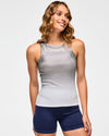Blue Jean Fitted High Neck Tank