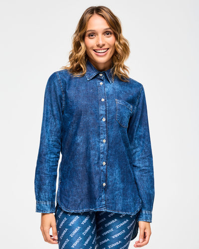 Blue Jean High Low Button Down