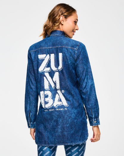 Blue Jean High Low Button Down