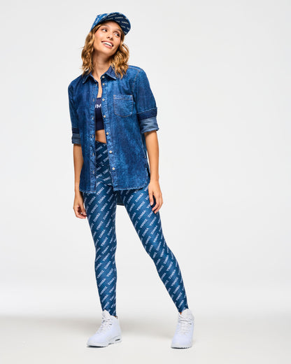 Blue Jean High Low Button Down