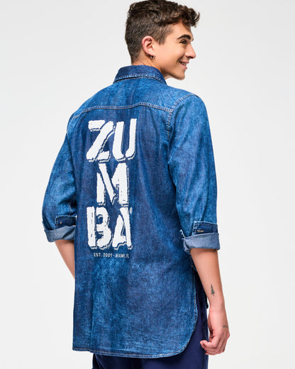 Blue Jean High Low Button Down