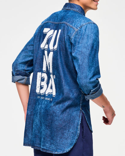 Blue Jean High Low Button Down