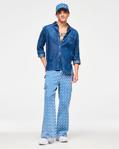 Blue Jean High Low Button Down