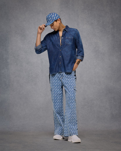 Blue Jean High Low Button Down
