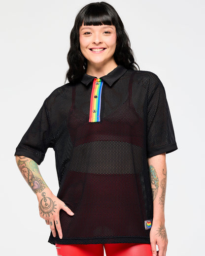 Zumba Oversized Mesh Polo