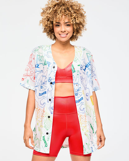 Zumba Baseball Button Up Jersey