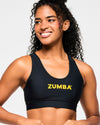 Zumba Rays Square Neck Bra - Bold Black