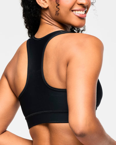 Zumba Rays Square Neck Bra - Bold Black