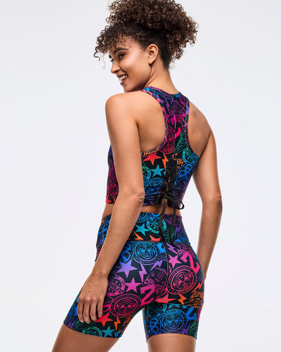 Zumba Libre High Neck Crop Tank With Back Details