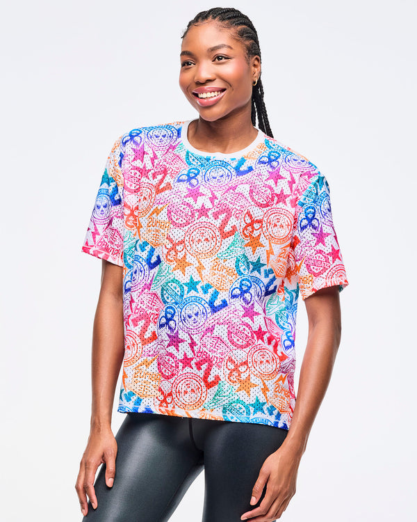 Zumba Libre Boxy Mesh Top With Side Slits