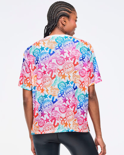 Zumba Libre Boxy Mesh Top With Side Slits
