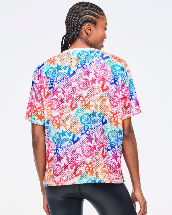Zumba Libre Boxy Mesh Top With Side Slits