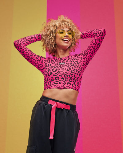 Sizzlin' Long Sleeve Mesh Crop Top