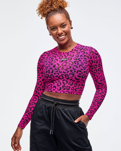 Sizzlin' Long Sleeve Mesh Crop Top