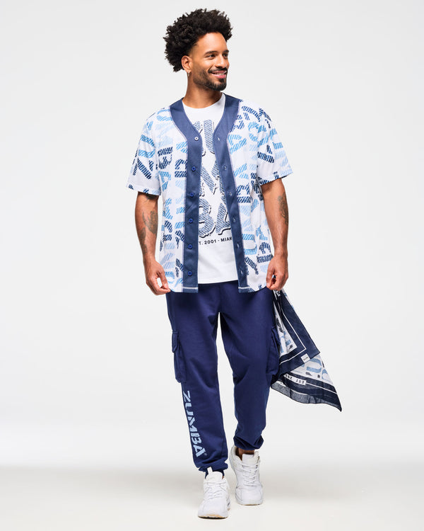 Blue Jean Baseball Button-Up Jersey