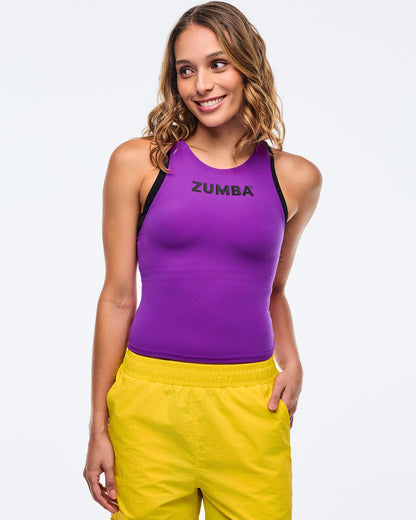 Apres Zumba High Neck Colorblock Tank