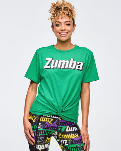 Apres Zumba Short Sleeve Front Twist Top