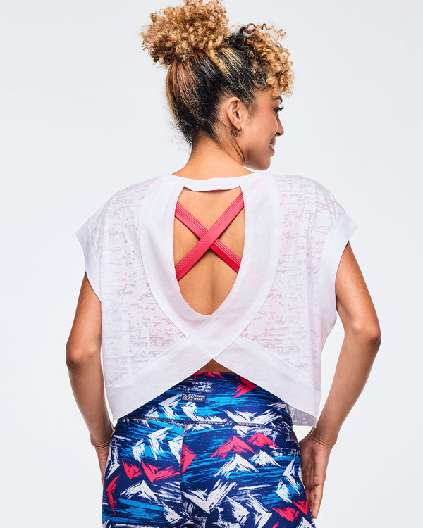 Apres Zumba Cap Sleeve Open Back Slouchy Top