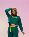 Apres Zumba Modal Long Sleeve Oversized Crop Top