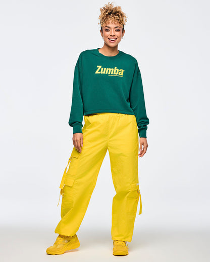 Apres Zumba Modal Long Sleeve Oversized Crop Top
