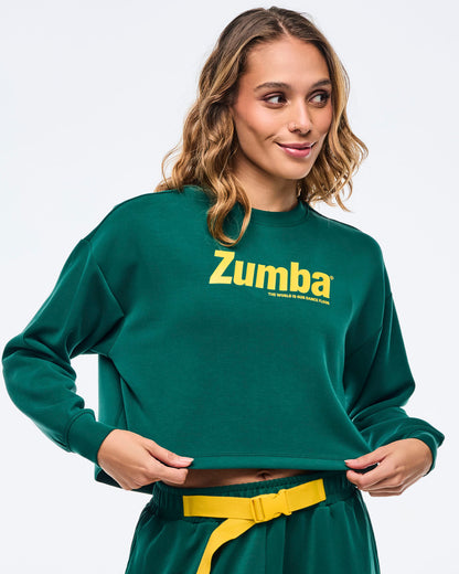 Apres Zumba Modal Long Sleeve Oversized Crop Top