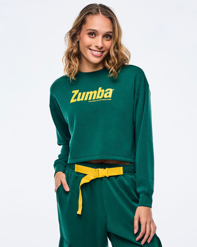 Apres Zumba Modal Long Sleeve Oversized Crop Top