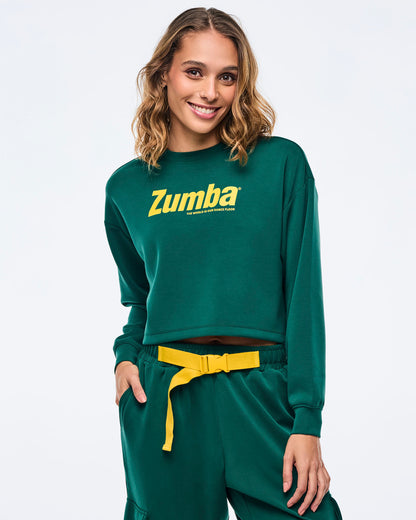 Apres Zumba Modal Long Sleeve Oversized Crop Top