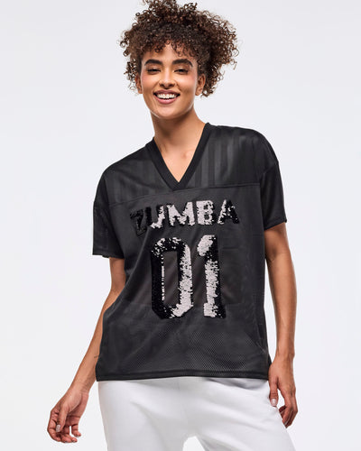 Zumba Sparkle V-Neck Mesh Top
