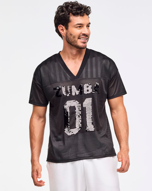 Zumba Sparkle V-Neck Mesh Top