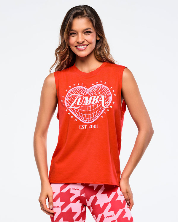 Zumba Amour Crew Neck Muscle Tank